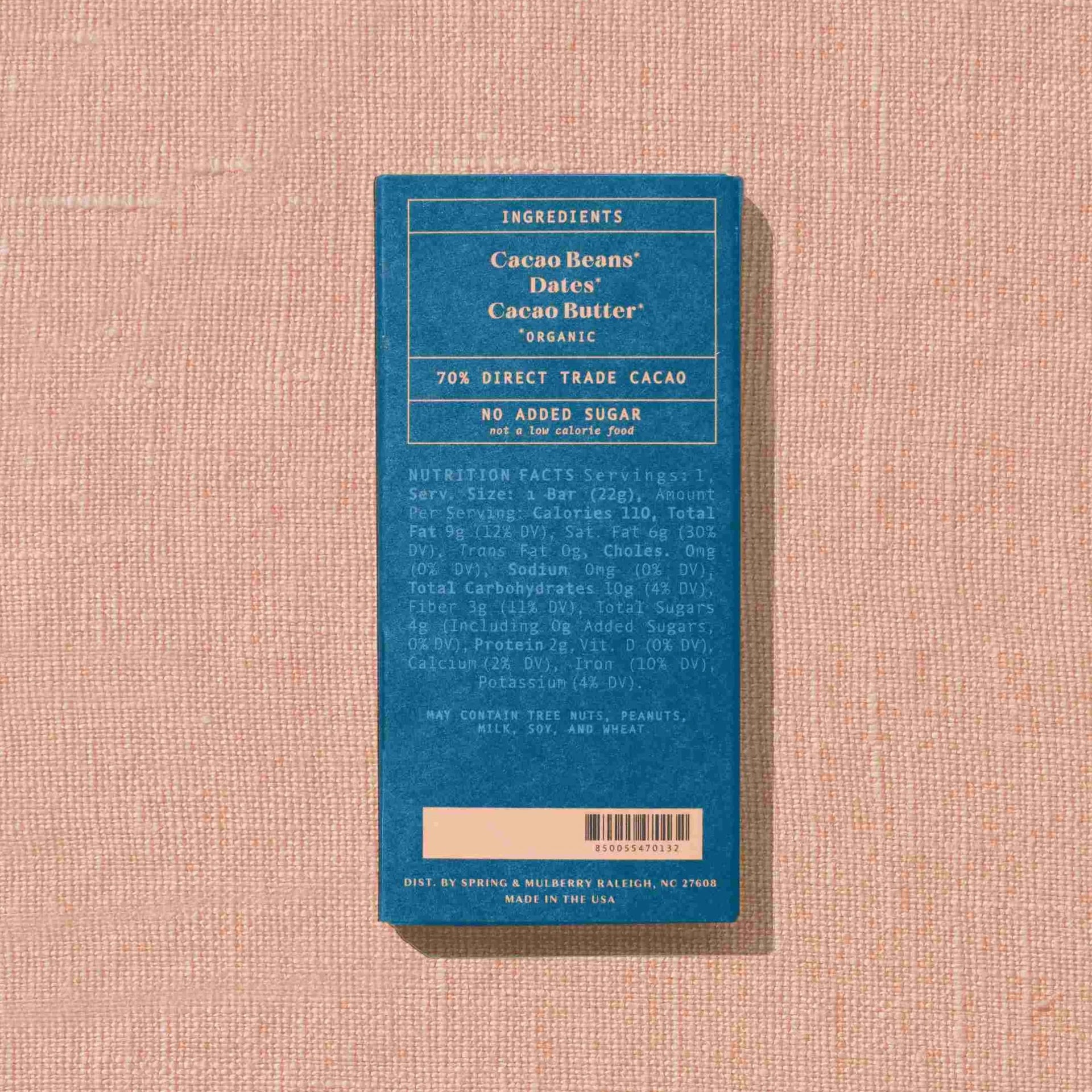 Spring and Mulberry Pure Dark Mini Chocolate Bar