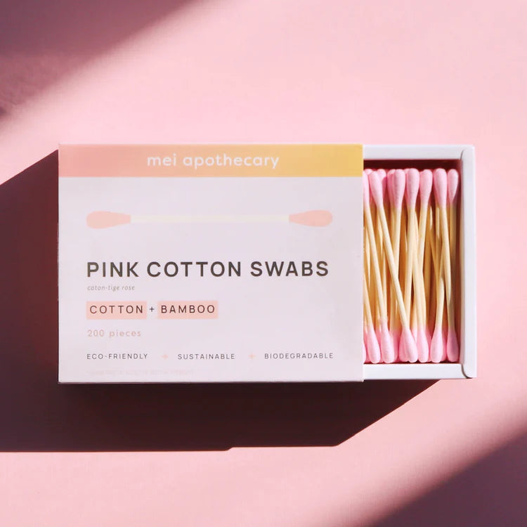 Mei Apothecary - Biodegradable Pink Cotton Swabs