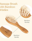 EllaOla 3-Piece Bamboo Brush & Comb Set