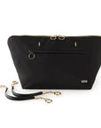 KUSSHI Traveler Bag, Nylon Black with Pink Interior