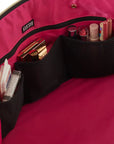 KUSSHI Traveler Bag, Nylon Black with Pink Interior
