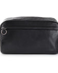 KUSSHI Dopp Kit Black Leather with Cool Blue