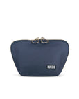 KUSSHI Everyday Makeup Bag Fabric Navy with Pink Interior