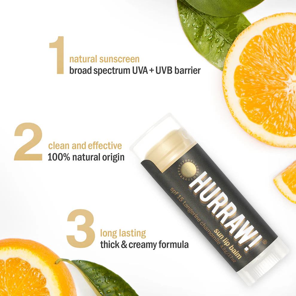 Hurraw Tangerine Chamomile Sun Lip Balm SPF 15