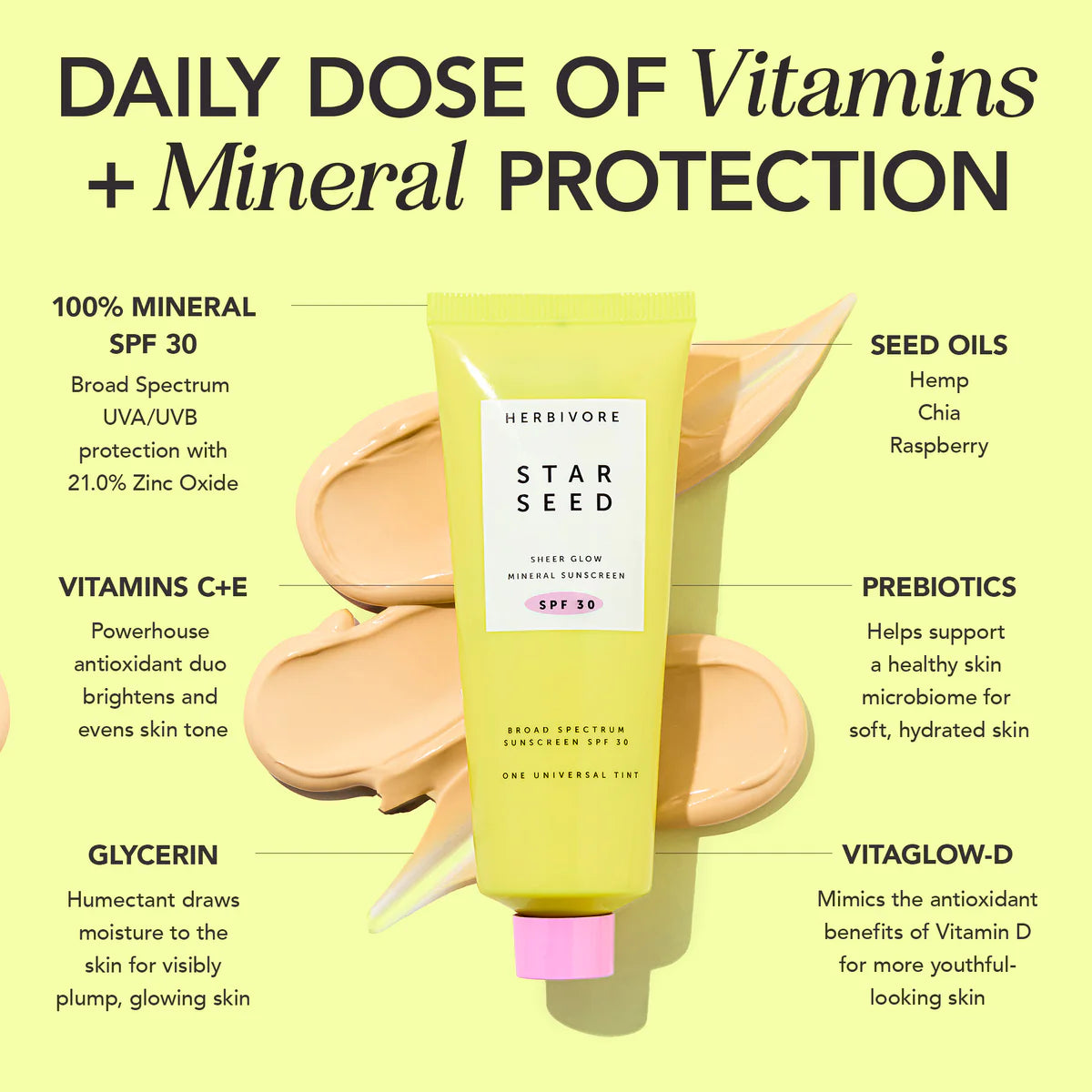 Herbivore Star Seed Sheer Glow Mineral Sunscreen SPF 30