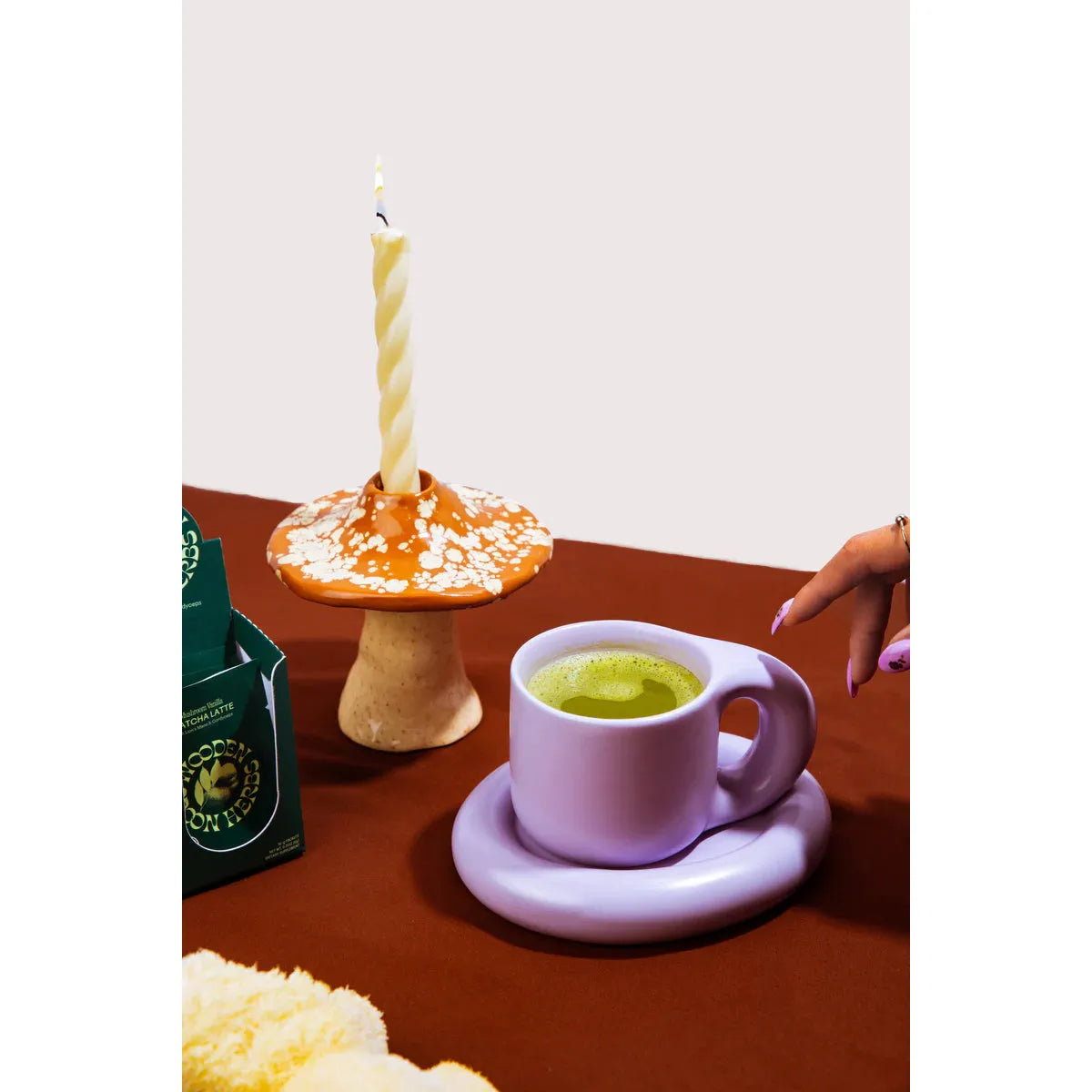 Wooden Spoon Herbs Mushroom Vanilla Matcha Latte