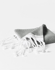 Coyuchi Mediterranean Organic Guest Towel Shadow w/ Deep Pewter