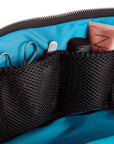 KUSSHI Vacationer Makeup Bag Black Fabric with Teal Interior