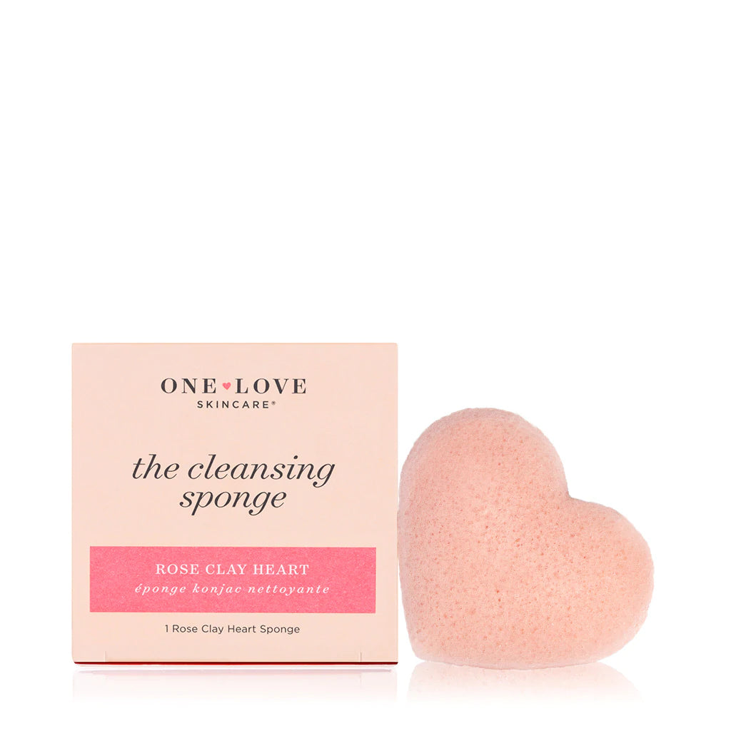One Love Organics The Cleansing Sponge Rose Clay Heart