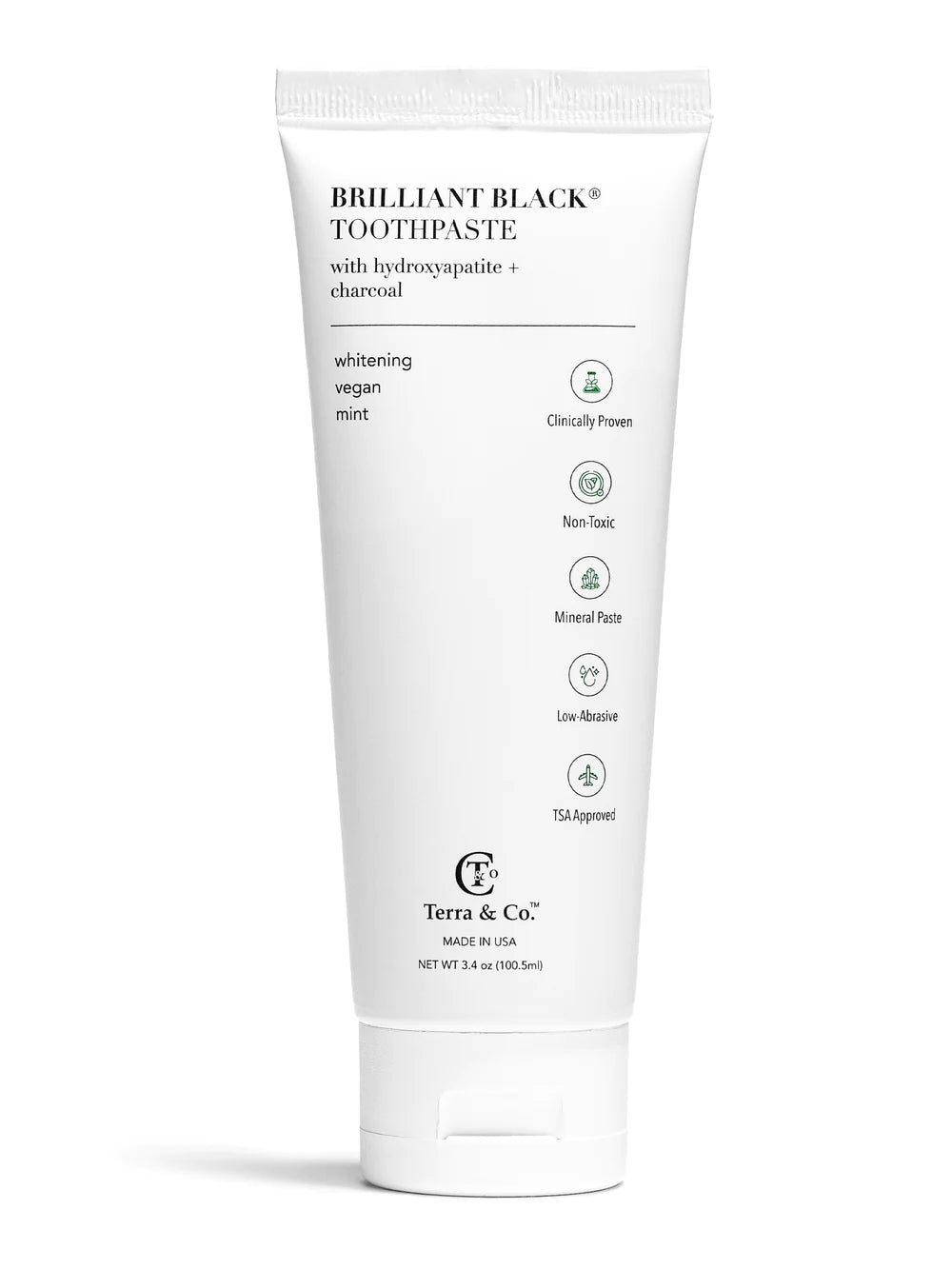 Terra & Co. Brilliant Black Toothpaste with hydroxyapatite + charcoal