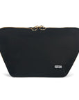 KUSSHI Vacationer Makeup Bag Black Fabric with Teal Interior