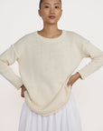 LAUDE the Label Oversized Crew Neck Sweater - Ivory