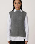 LAUDE the Label Mockneck Sweater Vest - Charcoal