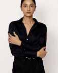 Laude the Label Museo Button Up - Black Poplin