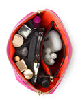 KUSSHI Everyday Makeup Bag, Nylon Pink with Orange Interior