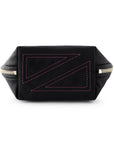 KUSSHI Everyday Makeup Bag Fabric Black with Pink Interior