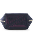 KUSSHI Everyday Makeup Bag Fabric Navy with Pink Interior