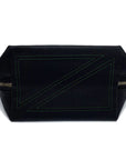 KUSSHI Signature Makeup Bag Black Fabric with Green Interior
