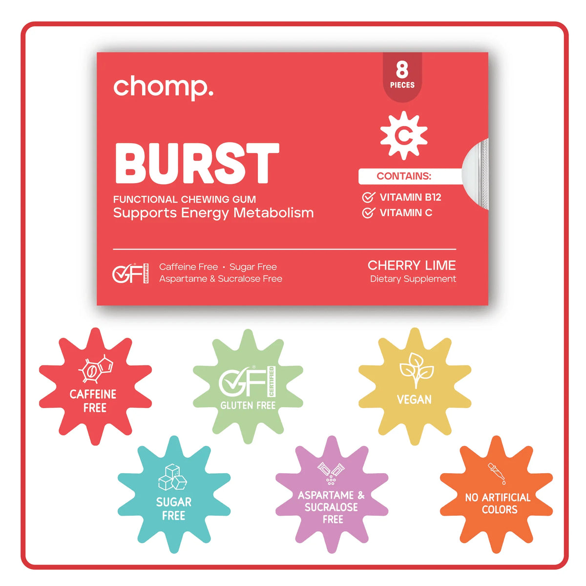 Chomp Burst Energy Gum