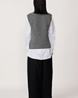 LAUDE the Label Mockneck Sweater Vest - Charcoal