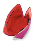 KUSSHI Signature Makeup Bag - Satin Pink with Orange Interior