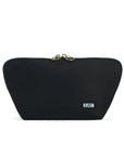 KUSSHI Signature  Makeup Bag, Nylon Black with Red Interior