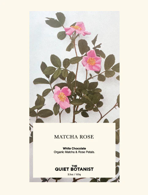The Quiet Botanist- Matcha Rose  White Chocolate Bar