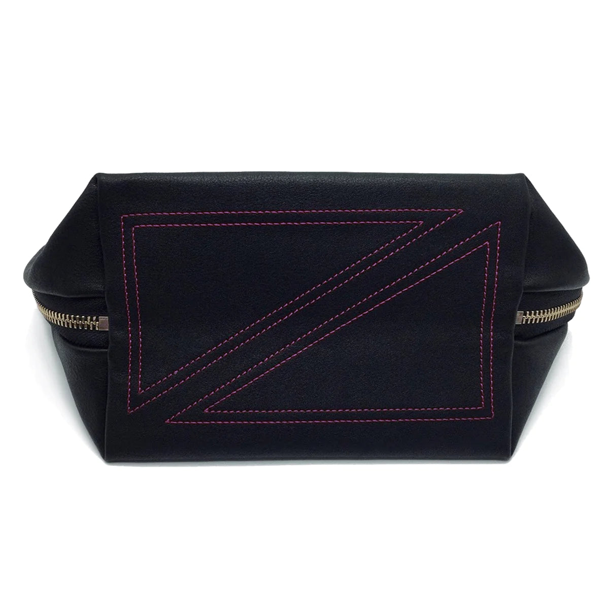 KUSSHI Vacationer Makeup Bag Navy Fabric with Dusty Pink Interior
