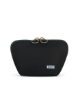 KUSSHI Everyday Makeup Bag Fabric Black with Pink Interior
