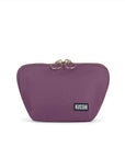 KUSSHI Everyday Makeup Bag Fabric Plum with Dusty Pink Interior