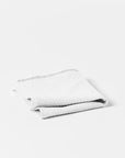 Coyuchi Mediterranean Organic Wash Cloth Alpine White w/ Slate Stripe