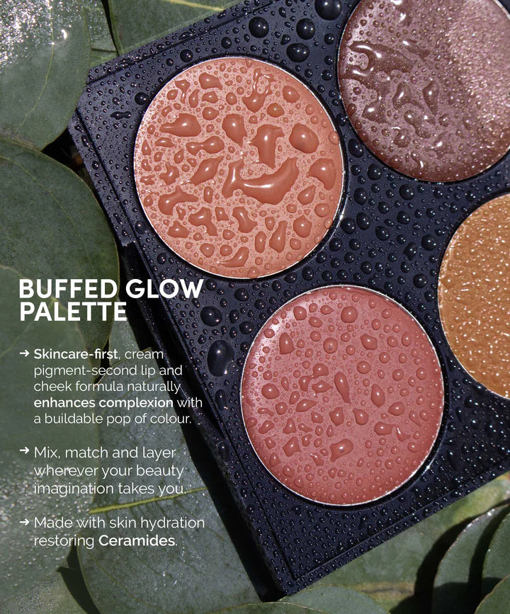 Fitglow Multi-Use Ceramide Cream Lip + Cheek Palette - Buffed Glow