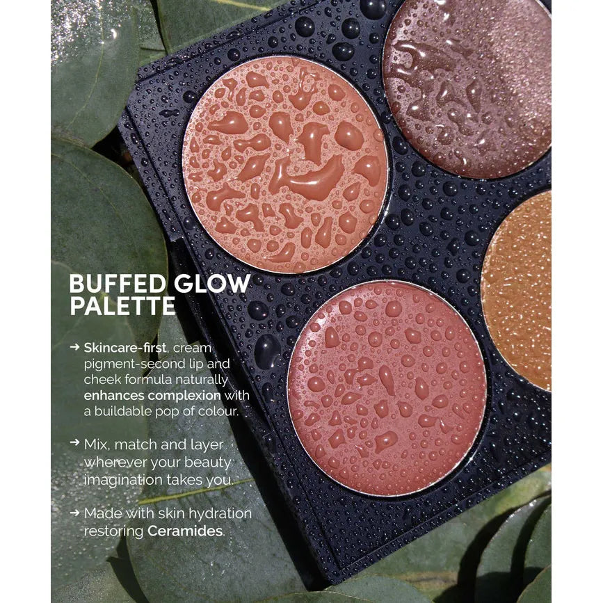 Fitglow Multi-Use Ceramide Cream Lip + Cheek Palette - Buffed Glow