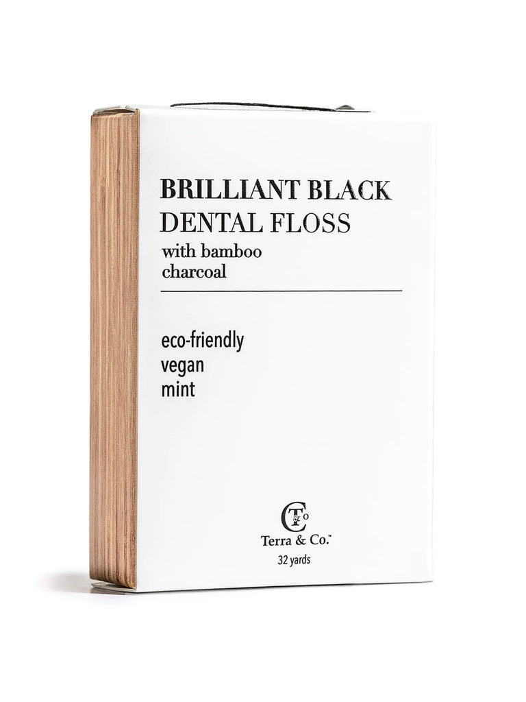 Terra & Co. Brilliant Black Dental Floss with bamboo charcoal