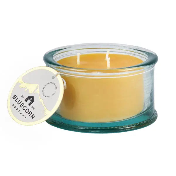 BlueCorn Pure Beeswax | 3-Wick 100% Recycled Spanish Glass Candle