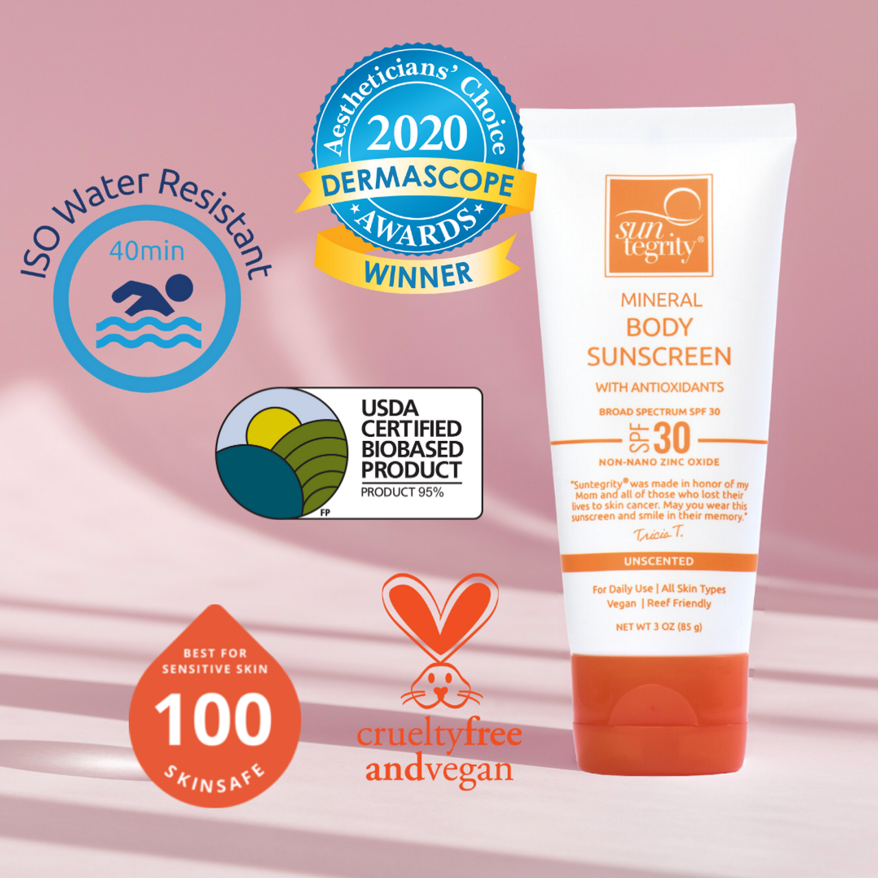Suntegrity Mineral Body Sunscreen Unscented - Broad Spectrum SPF 30