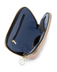 KUSSHI Everyday Makeup Bag Blush Pink Leather with Cool Grey Interior