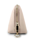 KUSSHI Everyday Makeup Bag Blush Pink Leather with Cool Grey Interior