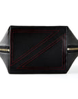 KUSSHI Vacationer Makeup Bag Leather Black with Red Interior