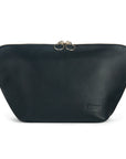 KUSSHI Vacationer Makeup Bag Leather Black with Red Interior