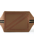 KUSSHI Vacationer Makeup Bag Leather Camel with Red Interior