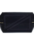 KUSSHI Signature Makeup Bag Satin Black Fabric with Cool Grey Interior