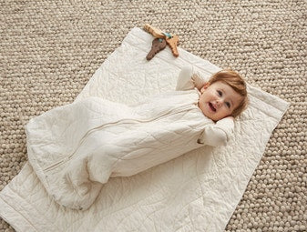 Coyuchi Remi Organic Jersey Quilted Baby Blanket Undyed